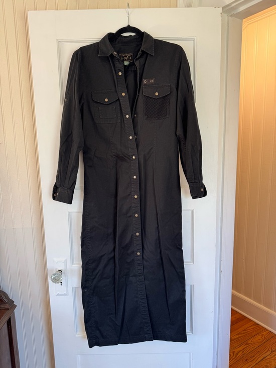 Ralph Lauren Dresses & Skirts - Black Long Button-Front Shirt Dress - Women's